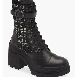 Moncler Envile Tweed Block Heel Boot